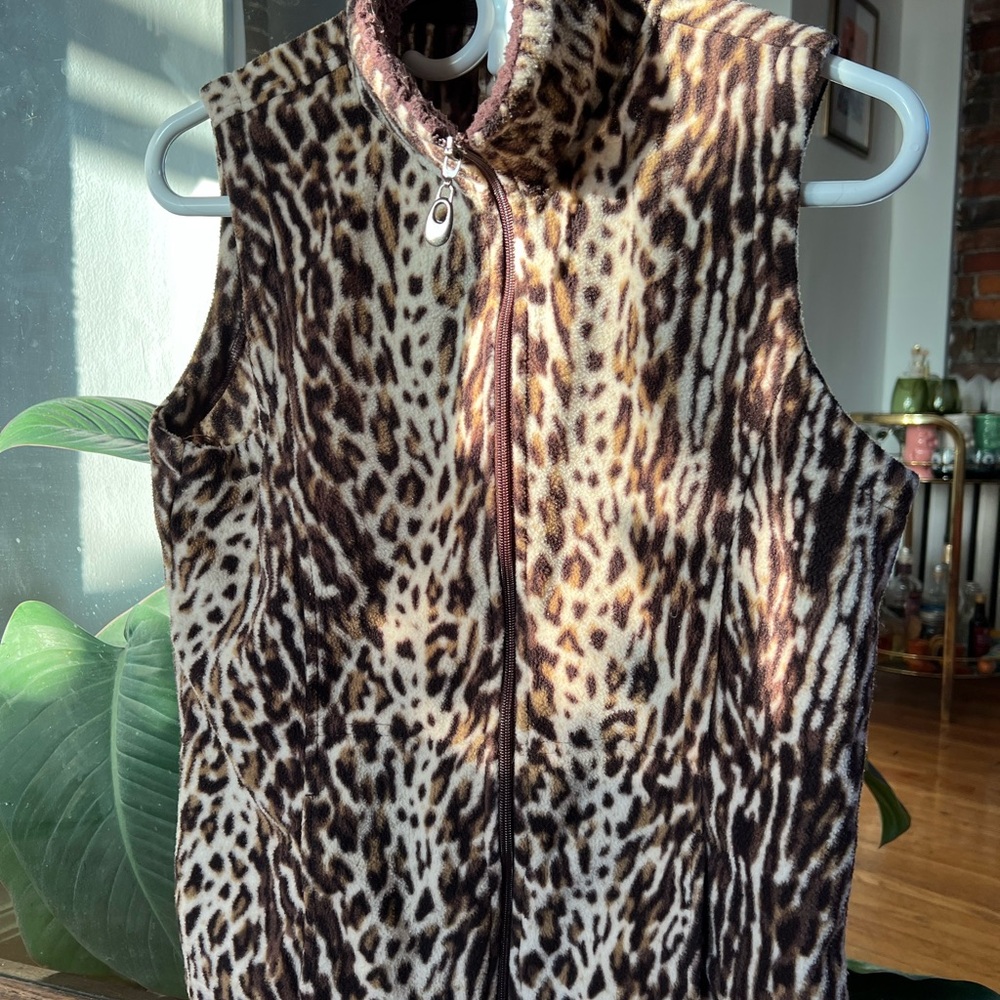 Animal Print Fleece Vest